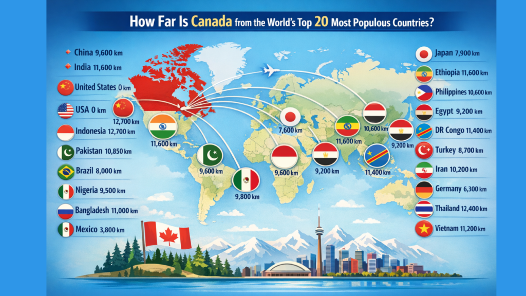What Are the Flight Distances from Toronto to the Top 20