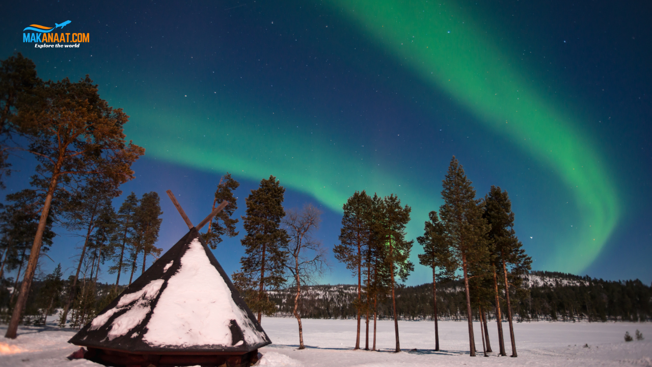 Northern Lights viewed from glass igloos at Kakslauttanen Arctic Resort Finland 2026