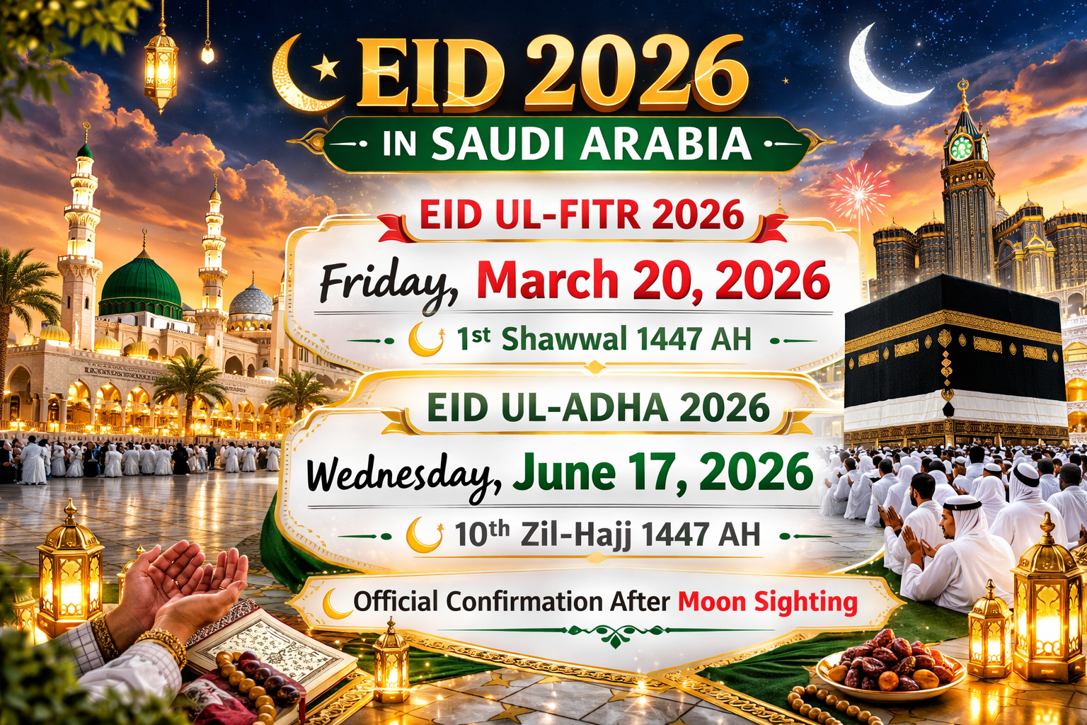 Eid celebrations in Saudi Arabia 2026