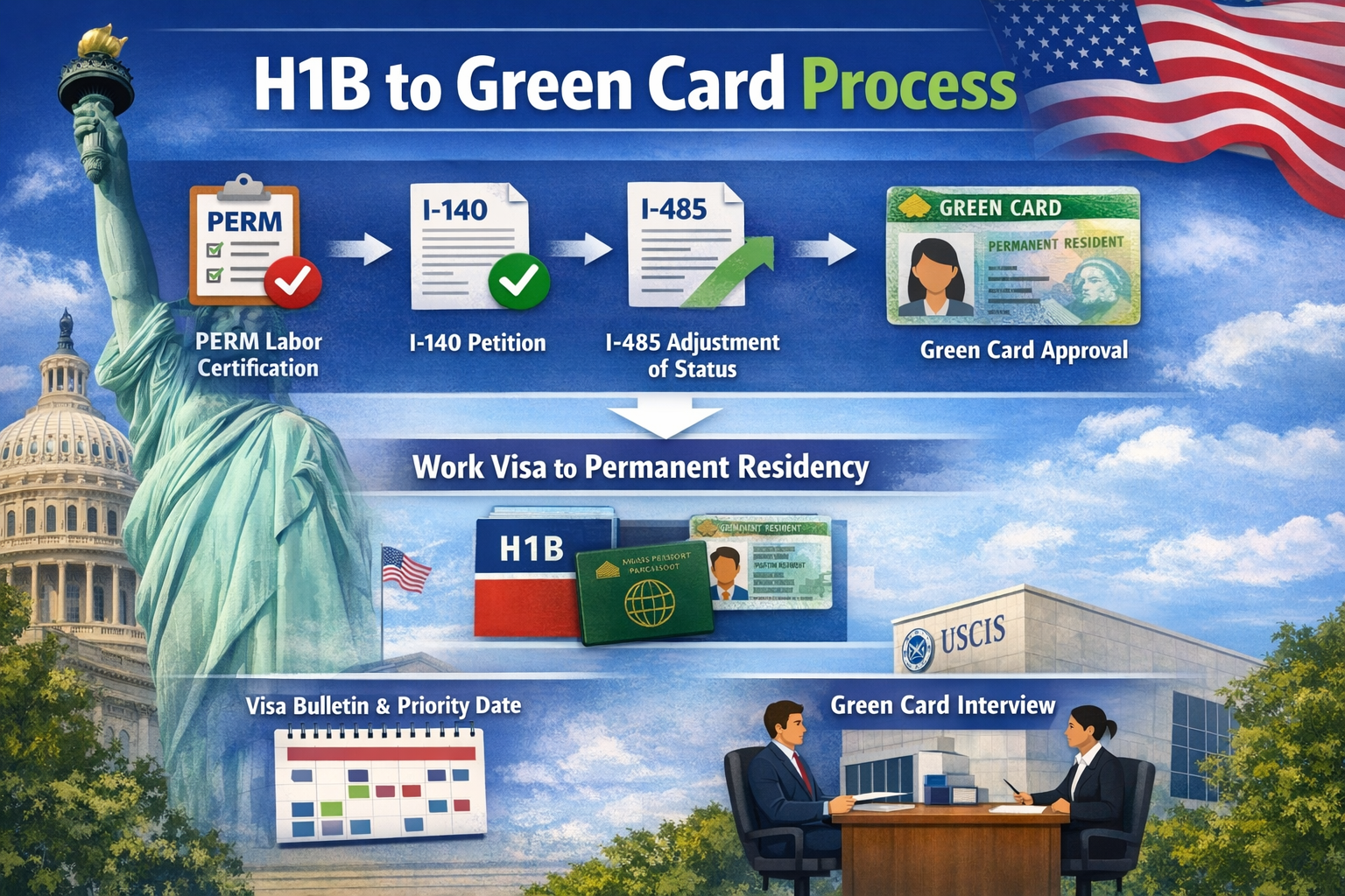 Complete Guide to H1B to Green Card Process: Timeline, Steps, and Requirements