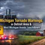 Tornado warnings and near touchdown in Michigan