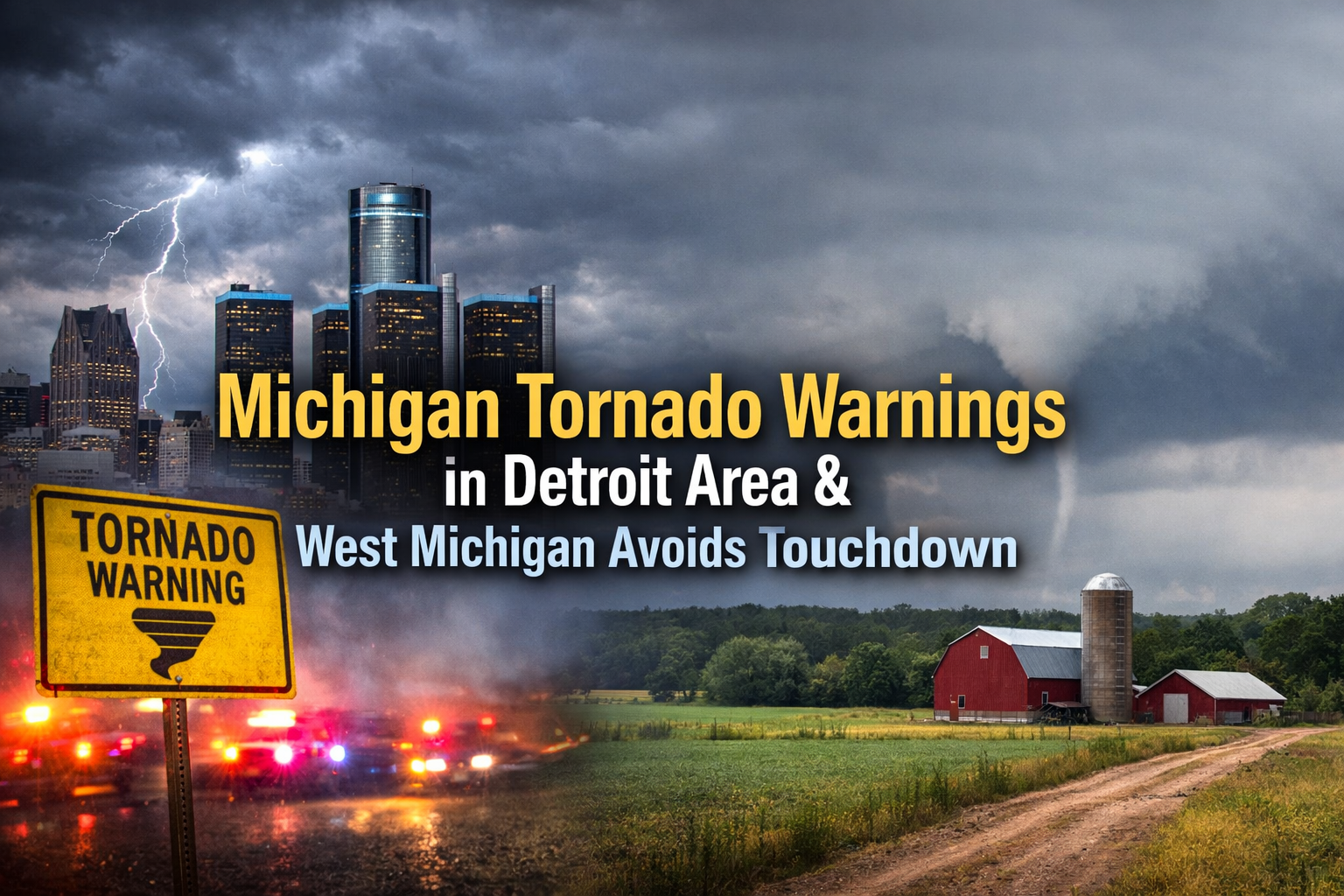 Tornado warnings and near touchdown in Michigan